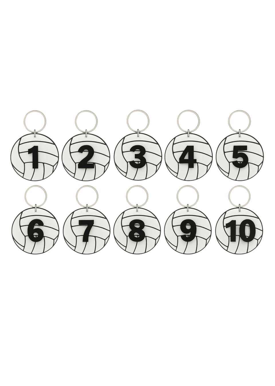 Volleyball Number Keychains 1-99